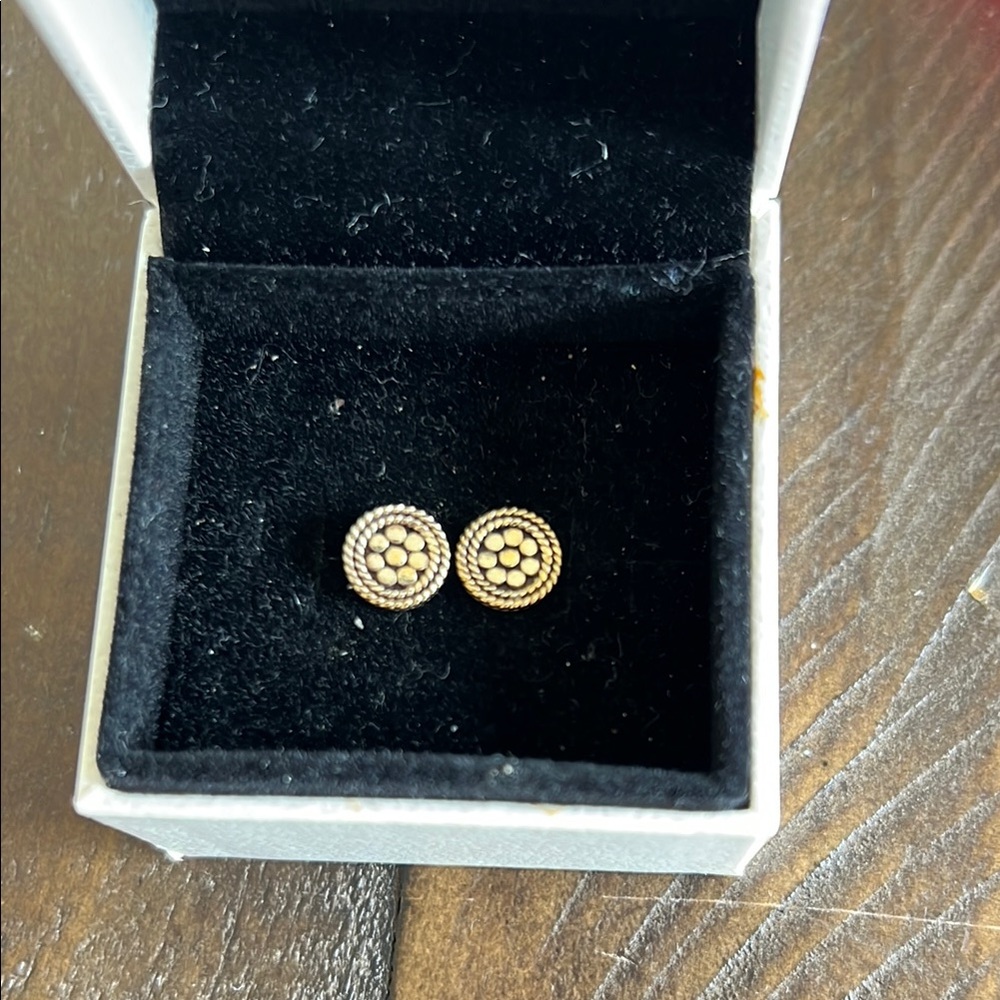 Anna Beck Gold and Silver Stud Earrings